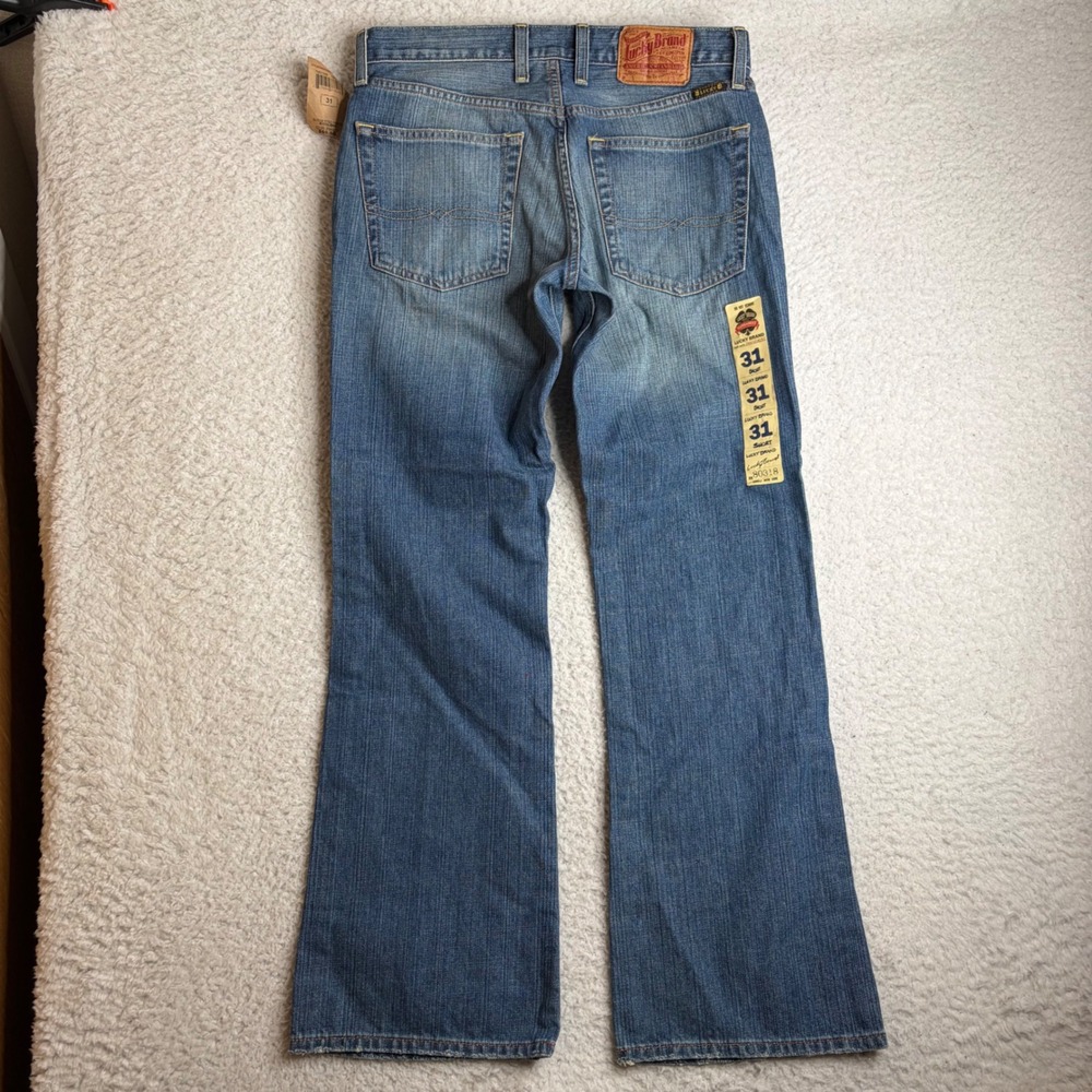 NEW Lucky Brand Mens Slim Bootleg Jeans Low Rise Blue Denim 31 (32x31) NWT